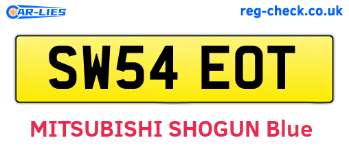 SW54EOT are the vehicle registration plates.
