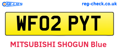 WF02PYT are the vehicle registration plates.