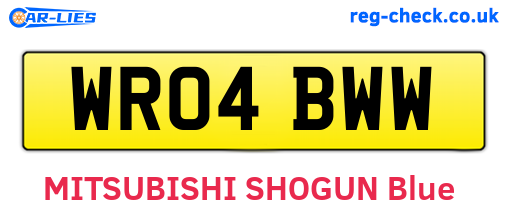 WR04BWW are the vehicle registration plates.