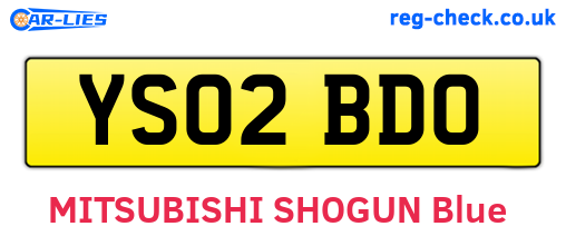 YS02BDO are the vehicle registration plates.