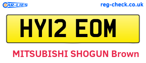 HY12EOM are the vehicle registration plates.