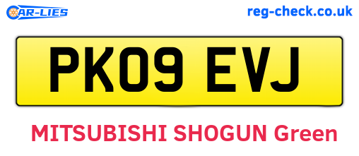 PK09EVJ are the vehicle registration plates.