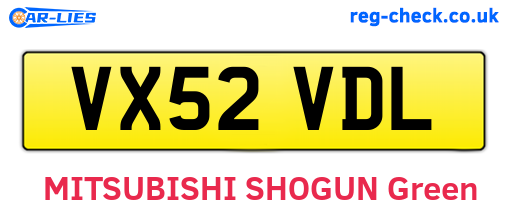 VX52VDL are the vehicle registration plates.