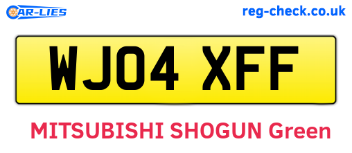 WJ04XFF are the vehicle registration plates.