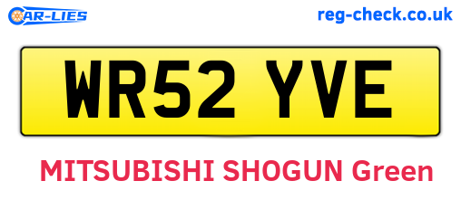 WR52YVE are the vehicle registration plates.
