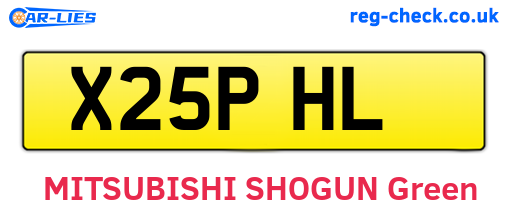 X25PHL are the vehicle registration plates.