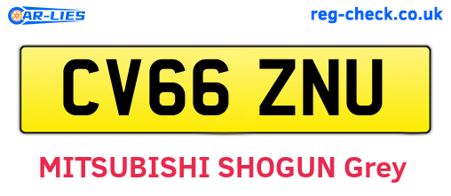 CV66ZNU are the vehicle registration plates.