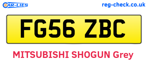 FG56ZBC are the vehicle registration plates.