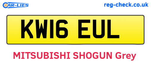 KW16EUL are the vehicle registration plates.