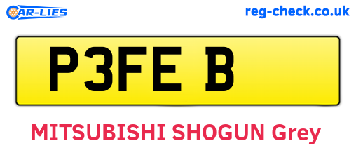 P3FEB are the vehicle registration plates.