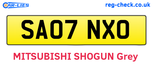 SA07NXO are the vehicle registration plates.