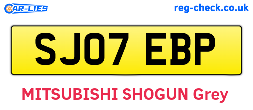 SJ07EBP are the vehicle registration plates.