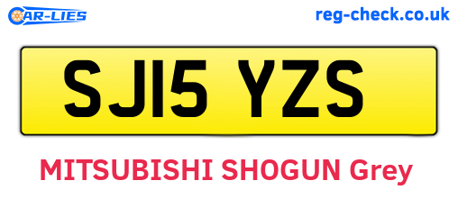 SJ15YZS are the vehicle registration plates.