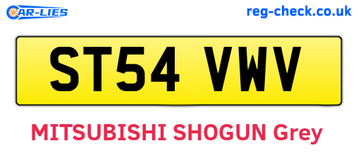 ST54VWV are the vehicle registration plates.
