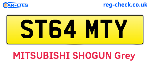 ST64MTY are the vehicle registration plates.