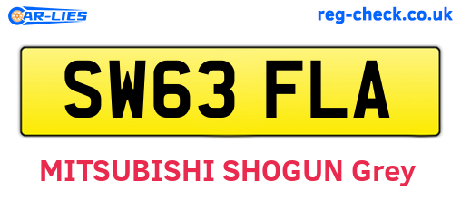 SW63FLA are the vehicle registration plates.