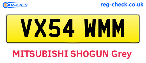 VX54WMM are the vehicle registration plates.