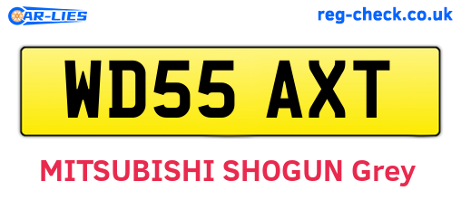 WD55AXT are the vehicle registration plates.