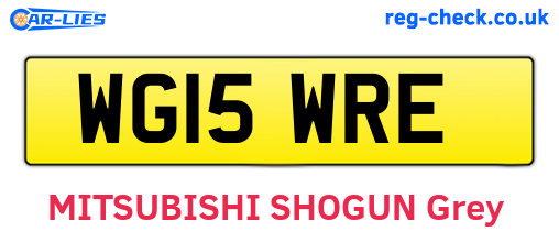 WG15WRE are the vehicle registration plates.
