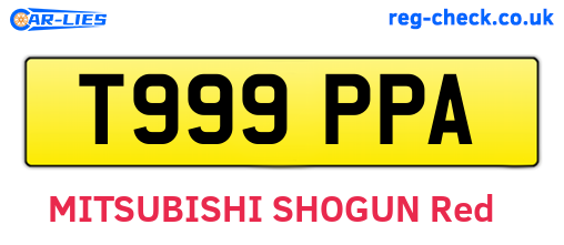 T999PPA are the vehicle registration plates.