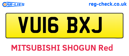 VU16BXJ are the vehicle registration plates.