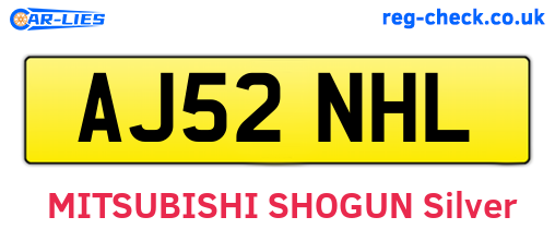 AJ52NHL are the vehicle registration plates.