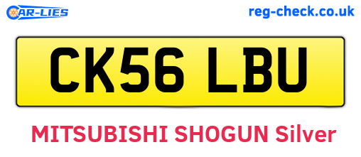 CK56LBU are the vehicle registration plates.