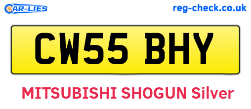 CW55BHY are the vehicle registration plates.