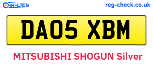 DA05XBM are the vehicle registration plates.