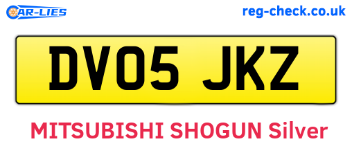 DV05JKZ are the vehicle registration plates.