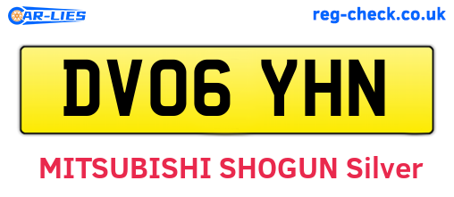 DV06YHN are the vehicle registration plates.