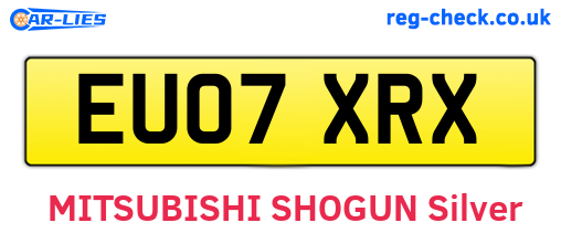 EU07XRX are the vehicle registration plates.