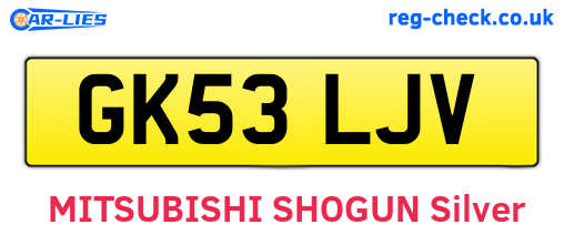 GK53LJV are the vehicle registration plates.
