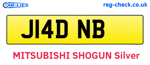 J14DNB are the vehicle registration plates.