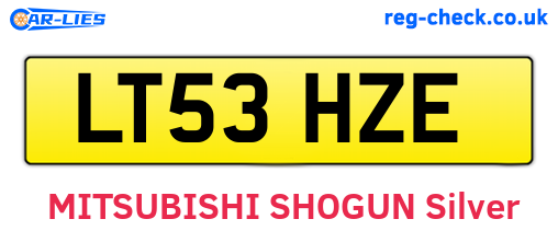 LT53HZE are the vehicle registration plates.