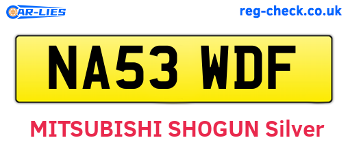 NA53WDF are the vehicle registration plates.