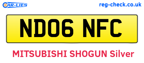 ND06NFC are the vehicle registration plates.
