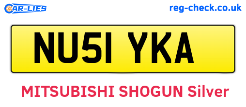 NU51YKA are the vehicle registration plates.