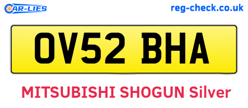 OV52BHA are the vehicle registration plates.