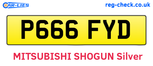 P666FYD are the vehicle registration plates.