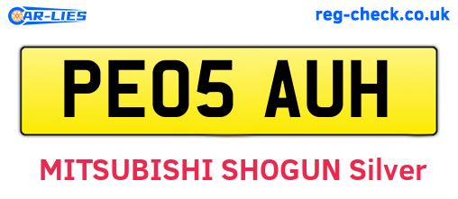 PE05AUH are the vehicle registration plates.