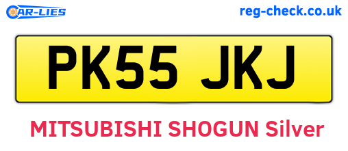 PK55JKJ are the vehicle registration plates.