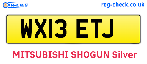 WX13ETJ are the vehicle registration plates.