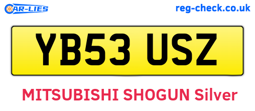 YB53USZ are the vehicle registration plates.