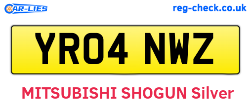 YR04NWZ are the vehicle registration plates.