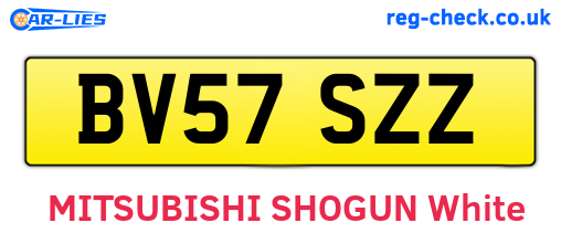BV57SZZ are the vehicle registration plates.