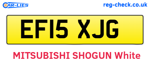 EF15XJG are the vehicle registration plates.