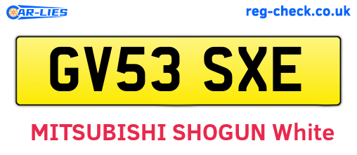 GV53SXE are the vehicle registration plates.