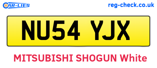 NU54YJX are the vehicle registration plates.
