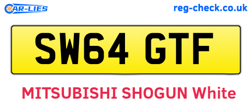 SW64GTF are the vehicle registration plates.